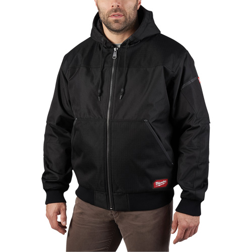 Milwaukee 254B-2X GridIron Hooded Jacket, Men's, 2X-Large, Black