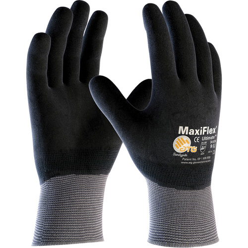 PIP Global Safety GP34876/L Gants compatibles avec les &eacute;crans tactiles ATG MaxiFlex Ultimate, Grand, R&ecirc;vetement Nitrile, Calibre 15, Enveloppe en Nylon/&eacute;lasthanne