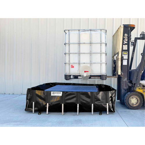 Ultratech 0816 Berme de confinement des d&eacute;versements Ultra-IBC Berm, Capacit&eacute; 400 gal. US, 6' la x 6' lo x 18" h, Support en L