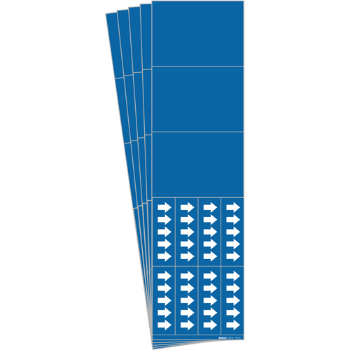 Brady 7021-3C-PK Blank Pipe Markers, Self-Adhesive, 2-1/4" H x 2-3/4" W, White on Blue