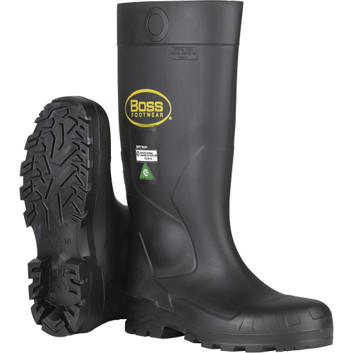 PIP Global Safety PC383820/13 Botte de s&eacute;curit&eacute; compl&egrave;te Boss Dynamic, PVC, Embout Acier, Pointure 13, Semelle R&eacute;sistant aux perforations