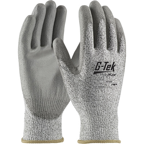 PIP Global Safety GP16530/L Gants r&eacute;sistants aux coupures G-Tek PolyKor, Taille Grand, Calibre 13, Rev&ecirc;tement Polyur&eacute;thane, Enveloppe en Fil technique, ANSI/ISEA 105 niveau 3