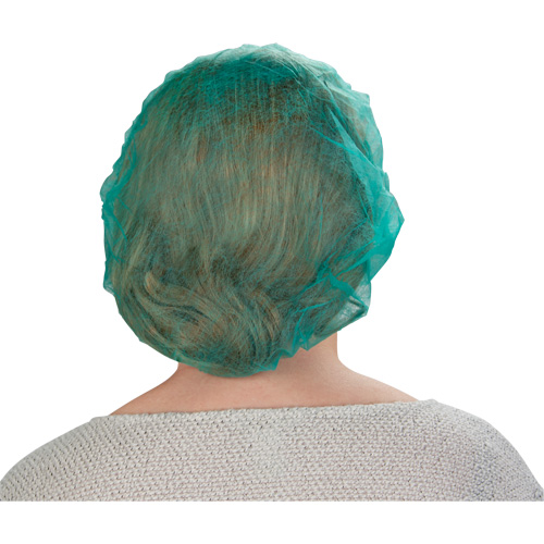 Zenith Safety Products SHA676 Bouffant Caps, Polypropylene, 21", Green