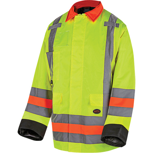Pioneer V1190760-S 6040 Quebec Winter Traffic Control Jacket, Polyester, High Visibility Lime-Yellow, Small