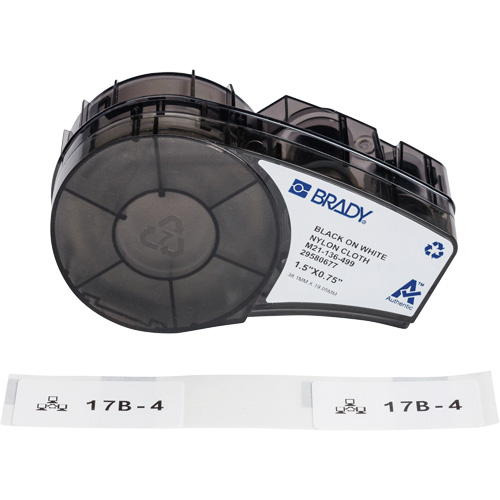 Brady M21-136-499 Aggressive Adhesive Multi-Purpose Labels with Ribbon, Black