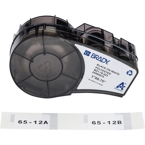 Brady M21-18-423 Harsh Environment Multi-Purpose Labels with Ribbon, Black