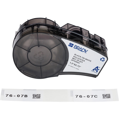 Brady M21-30-423 Harsh Environment Multi-Purpose Labels with Ribbon, Black