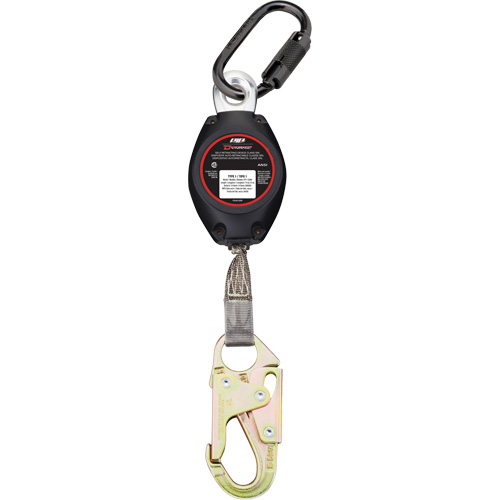 PIP Global Safety FP1102W Cordage de s&eacute;curit&eacute; autor&eacute;tractable avec petit mousqueton Dynamic, 7', Polyester, Pivotant