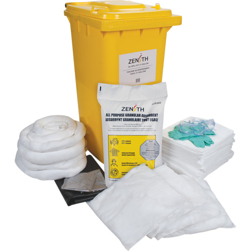 Produits de sécurité Zenith SHP046 Trousse contre les d&eacute;versements, Huile seulement, Bac, Absorbance de 63 gal. US