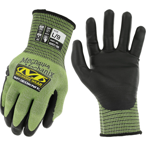 Mechanix Wear S2EC-06-010 Gants r&eacute;sistants aux coupures SpeeKnit S2EC06, Taille T-Grand/10, Calibre 18, Rev&ecirc;tement Ur&eacute;thane, Enveloppe en PEHP/Tungst&egrave;ne, ASTM ANSI niveau A4/EN 388 niveau D