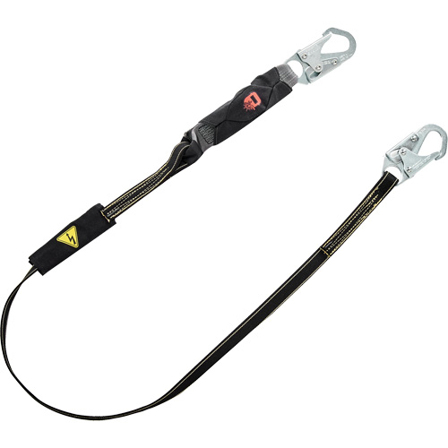 MSA 10199012 V-Series Welding Energy Absorbing Lanyard, 6', Snap Hook Center, Snap Hook Leg Ends, Kevlar&reg;/Metal/Nylon