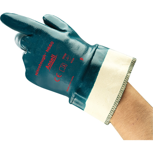 Ansell C329090 Gants Nitrotough N660, 9, R&ecirc;vetement Nitrile, Enveloppe en Coton
