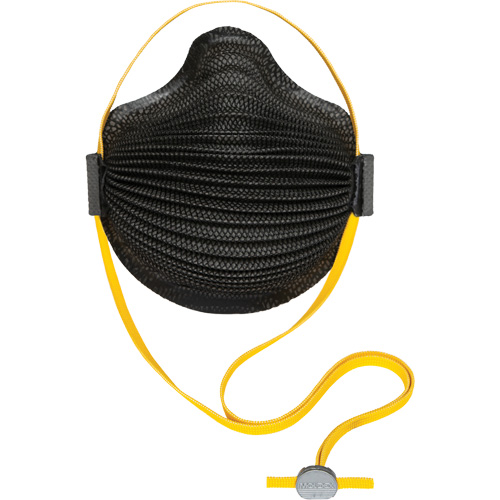 Moldex M4620 Masques jetables AirWave de la s&eacute;rie M noirs avec SmartStrap et bride compl&egrave;te en mousse, N95, Certifi&eacute; NIOSH, Moyen/grand