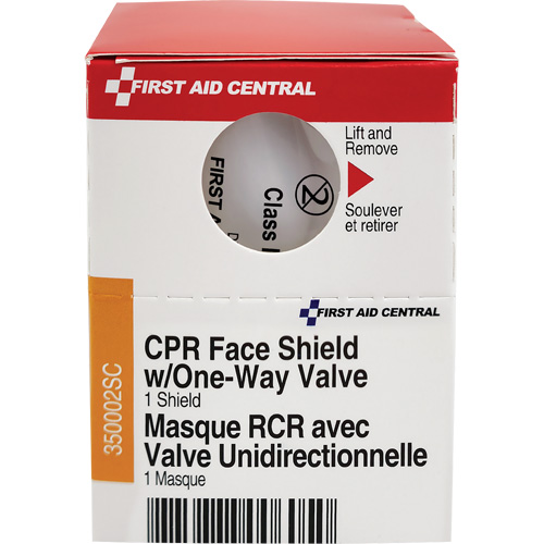 First Aid Central 350002SC Recharge de visi&egrave;re RCR avec soupape unidirectionnelle SmartCompliance, Masque &agrave; usage unique, Classe 2