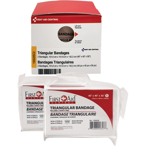 First Aid Central 150029SC2 Recharge de bandages Triangulaires SmartCompliance