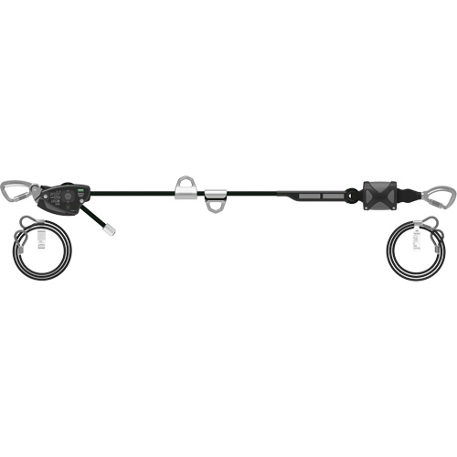 MSA 10219292 60' Rope Temporary Horizontal Lifeline, Kernmantle