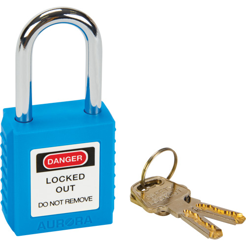 Aurora Tools SHC362 Lock for Lockouts, Safety Padlock, Keyed Different, Thermoplastic, 1-1/2" Width