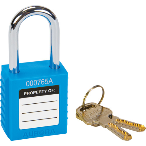 Aurora Tools SHC362 Lock for Lockouts, Safety Padlock, Keyed Different, Thermoplastic, 1-1/2" Width