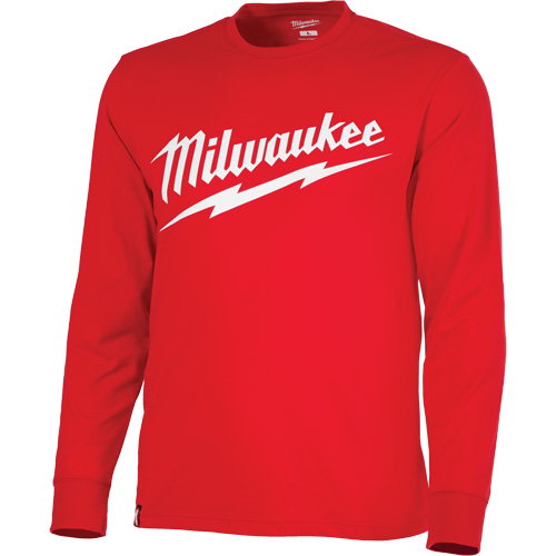 Milwaukee 608R-3X Heavy-Duty Long-Sleeved T-Shirt with Milwaukee&reg; Logo, Men's, 3X-Large, Red