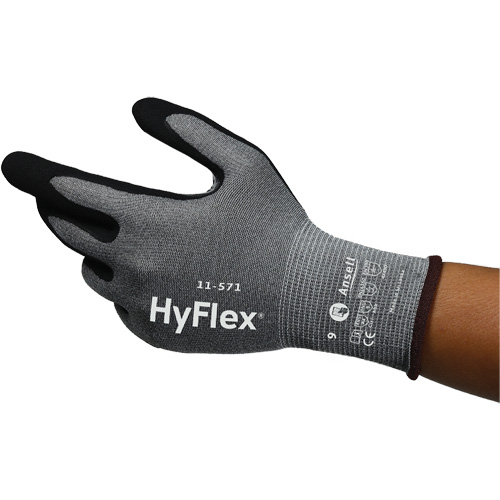 Ansell 11571110 Gants anti-coupures HyFlex 11-571, Taille 11, Calibre 15, Rev&ecirc;tement Nitrile, Enveloppe en Nylon/PEHP/Spandex, ASTM ANSI niveau A4/EN 388 niveau D