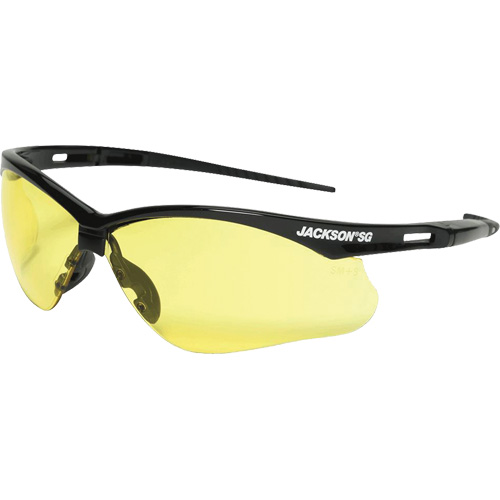 Jackson Safety 50002 Safety Glasses, Amber Lens, Anti-Scratch, ANSI Z87+/Meets/Exceeds CSA Z94.3