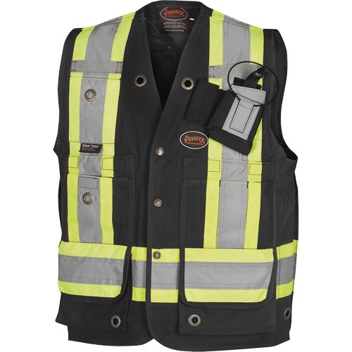 Pioneer V1010670-L 694BK Surveyor/Supervisor's Vest, Black, Large, Cotton
