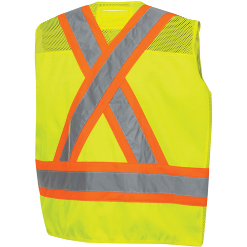 Pioneer V1010860-3XL 6695 Veste d'arpenteur d&eacute;tachable &agrave; &eacute;paules tombantes, Jaune lime haute visibilit&eacute;, 3T-Grand, Poly-coton