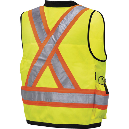 Pioneer V1011160-L 6677 1200D Surveyor's Vest, High Visibility Lime-Yellow, Large, Polyester