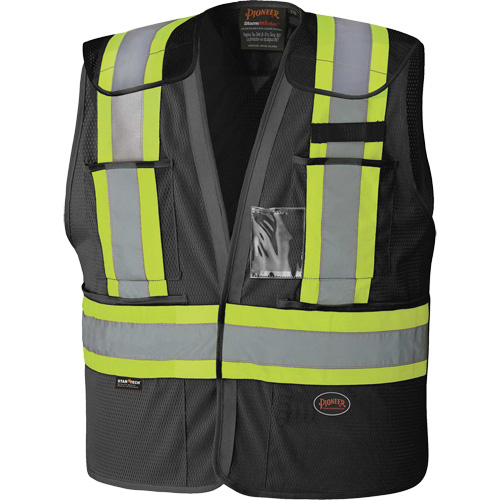 Pioneer V1021470-2/3XL 6933BK Veste de s&eacute;curit&eacute; d&eacute;tachable &agrave; &eacute;paules tombantes, Noir, 2T-Grand/3T-Grand, Polyester