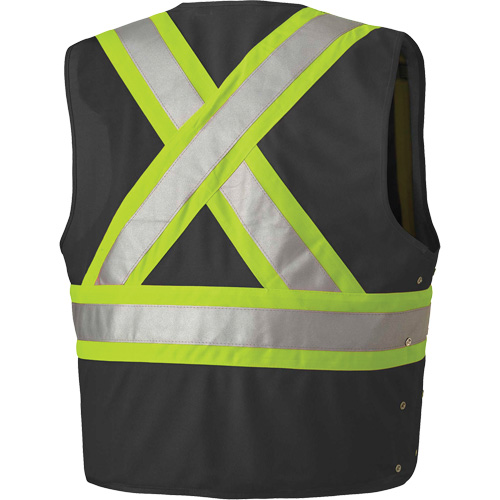 Pioneer V1021570-S/M 135 Safety Vest with Adjustable Sides, Black, Medium/Small, Polyester