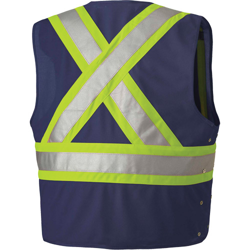 Pioneer V1021580-4/5XL 134N Safety Vest with Adjustable Sides, Navy Blue, 4X-Large/5X-Large, Polyester