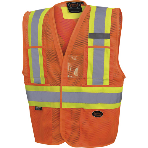 Pioneer V1023750-4/5XL 6945 Non-Tear Away Mesh Vest, High Visibility Orange, 4X-Large/5X-Large, Polyester
