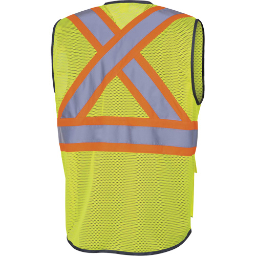 Pioneer V1024860-4XL 6961 Front Mesh Safety Vest, High Visibility Lime-Yellow, 4X-Large, Polyester