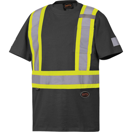 Pioneer V1050570-2XL 6976 Safety T-Shirt, Cotton, 2X-Large, Black