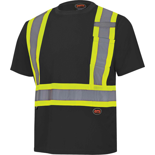 Pioneer V1051170-5XL 6992 Bird's-Eye Safety Shirt, Polyester, 5X-Large, Black