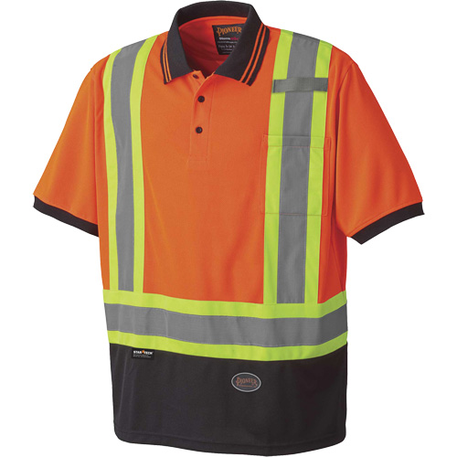 Pioneer V1051350-S 6986 Bird's-Eye Safety Polo Shirt, Polyester, Small, High Visibility Orange