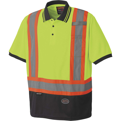 Pioneer V1051360-XS 6987 Polo de s&eacute;curit&eacute; en il-de-perdrix, Polyester, T-petit, Jaune lime haute visibilit&eacute;