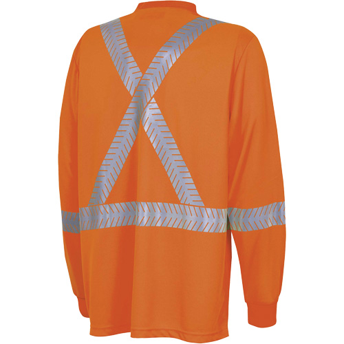 Pioneer V1052251-XS 6904A Ultra-Cool Ultra-Breathable Long-Sleeved Safety Shirt, X-Small, High Visibility Orange