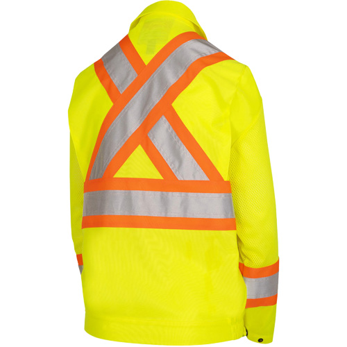 Pioneer V1071260-XS 5999JW Veste de s&eacute;curit&eacute; routi&egrave;re pour femmes, Polyester, Jaune lime haute visibilit&eacute;, T-petit