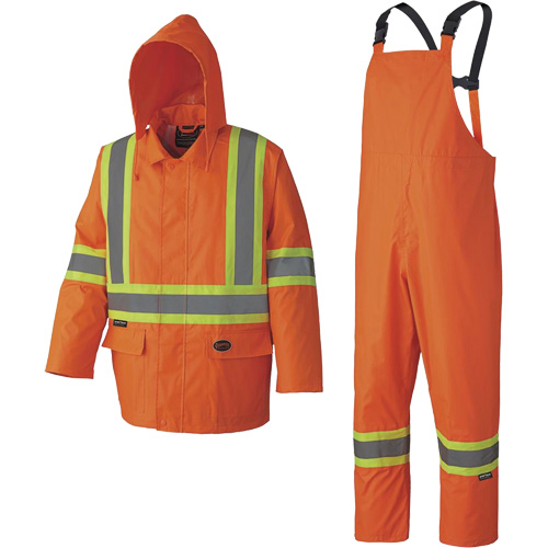 Pioneer V1080250-XL 5608 Combinaison de pluie imperm&eacute;able 210D, Polyester/PVC, T-Grand, Orange haute visibilit&eacute;