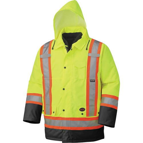 Pioneer V1120161-XS 5021BB Manteau imperm&eacute;able 7 en 1, Jaune lime haute visibilit&eacute;, T-petit