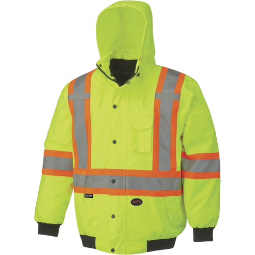Pioneer V1120360-L 5023 Veste aviateur imperm&eacute;able 7 en 1, Polyester, Jaune lime haute visibilit&eacute;, Grand