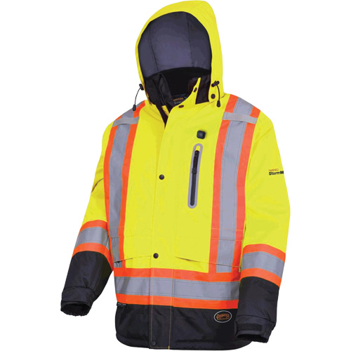 Pioneer V1210160-XL 5408 Waterproof Heated Insulated Jacket, Men's, X-Large, High Visibility Lime-Yellow