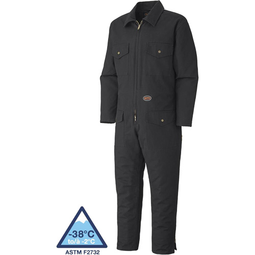 Pioneer V206017A-XL 520A Quilted Duck Coveralls, Men's, Black, Size X-Large