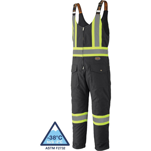 Pioneer V2060570-XL 5536BK Quilted Duck Overalls, Cotton, X-Large, Black