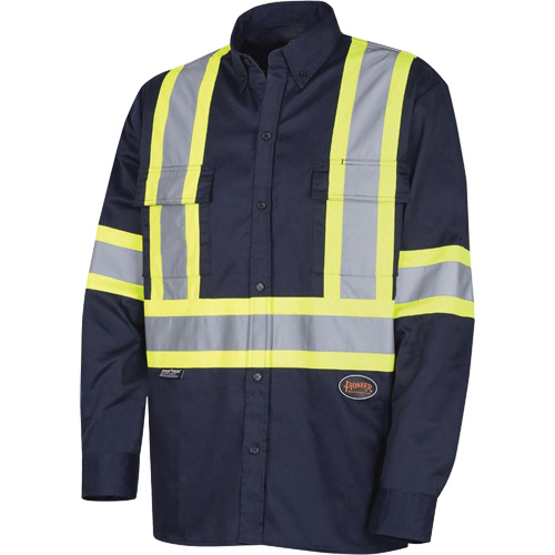 Pioneer V2080680-4XL 4414 Chemise de travail, Poly-coton, 4T-Grand, Bleu marin