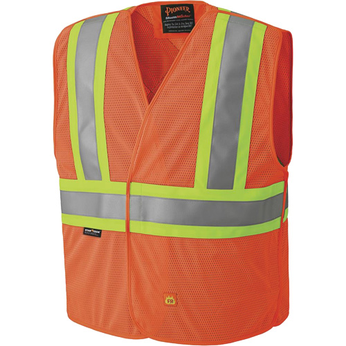 Pioneer V2510850-L/XL 6914A Veste de s&eacute;curit&eacute; ignifug&eacute;e, Orange haute visibilit&eacute;, Grand/T-Grand, Polyester
