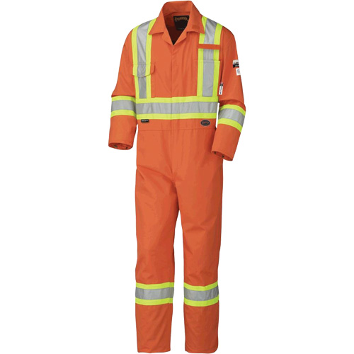 Pioneer V2520050-42 5551 Combinaison ignifug&eacute;e Flame-Gard ignifuge et contre les arcs, Taille 42, Orange haute visibilit&eacute;, 9,1 cal/cm²