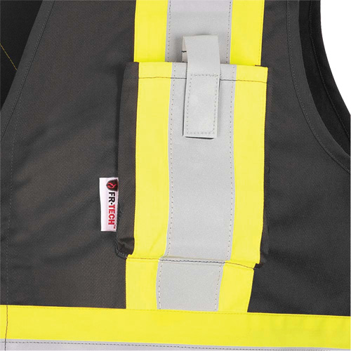 Pioneer V2540070-L 7729 FR-Tech&reg; Flame-Resistant Arc Safety Vest, Large, Black, 10 cal/cm²