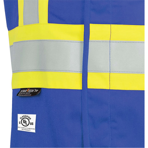 Pioneer V2540080-M 7730 FR-Tech&reg; Flame-Resistant Arc Safety Vest, Medium, Royal Blue, 10 cal/cm²